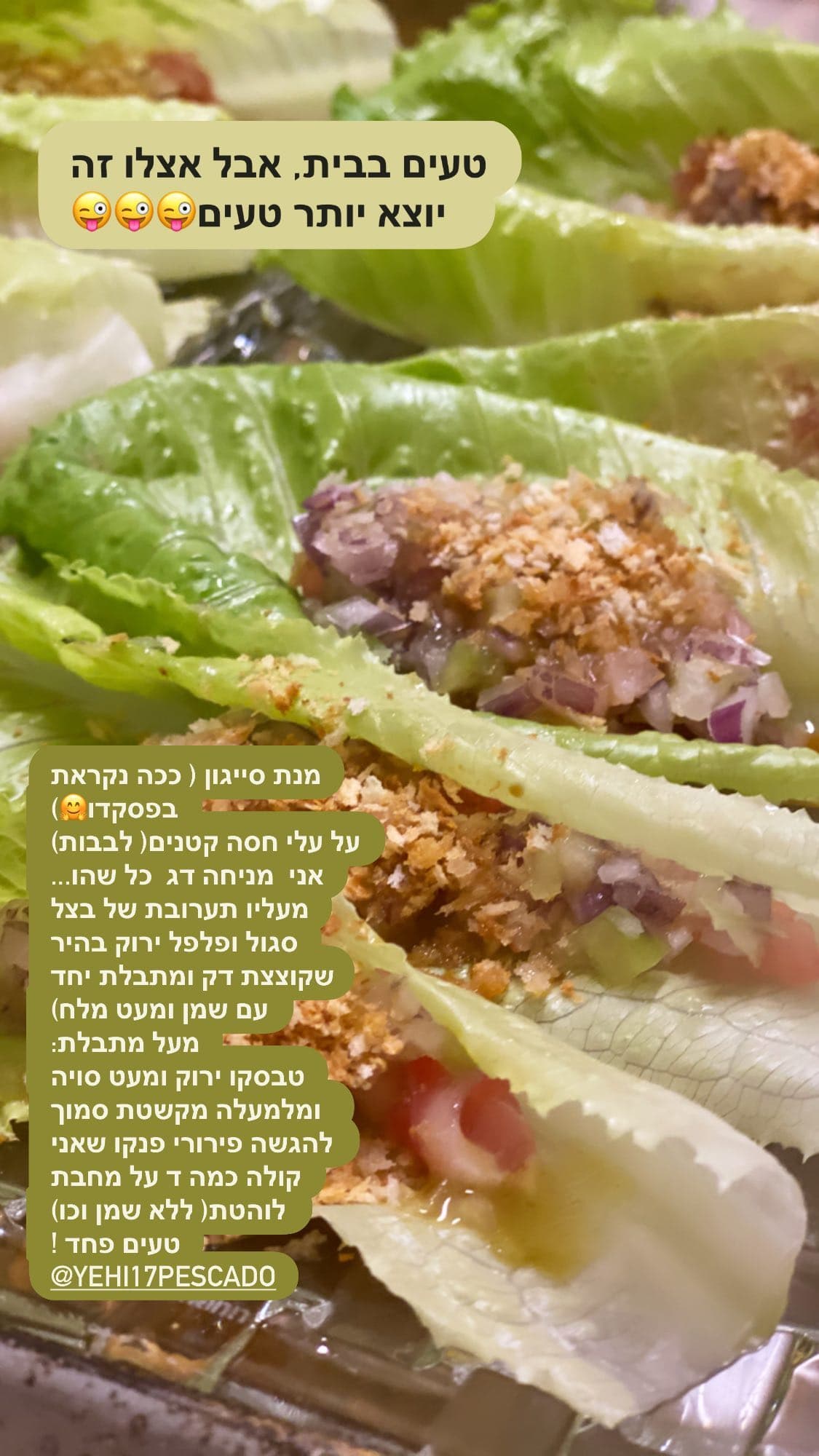 מנת סייגון - טרטר דג בעלי חסה עם פנקו